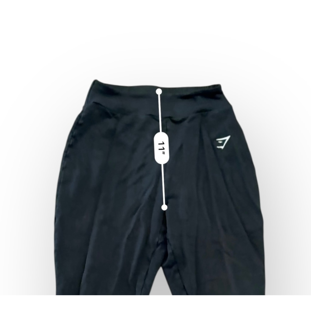 Gymshark Women’s Black Ruched Ankle Joggers Pants High Rise Drawstring Sz M - Picture 6 of 8
